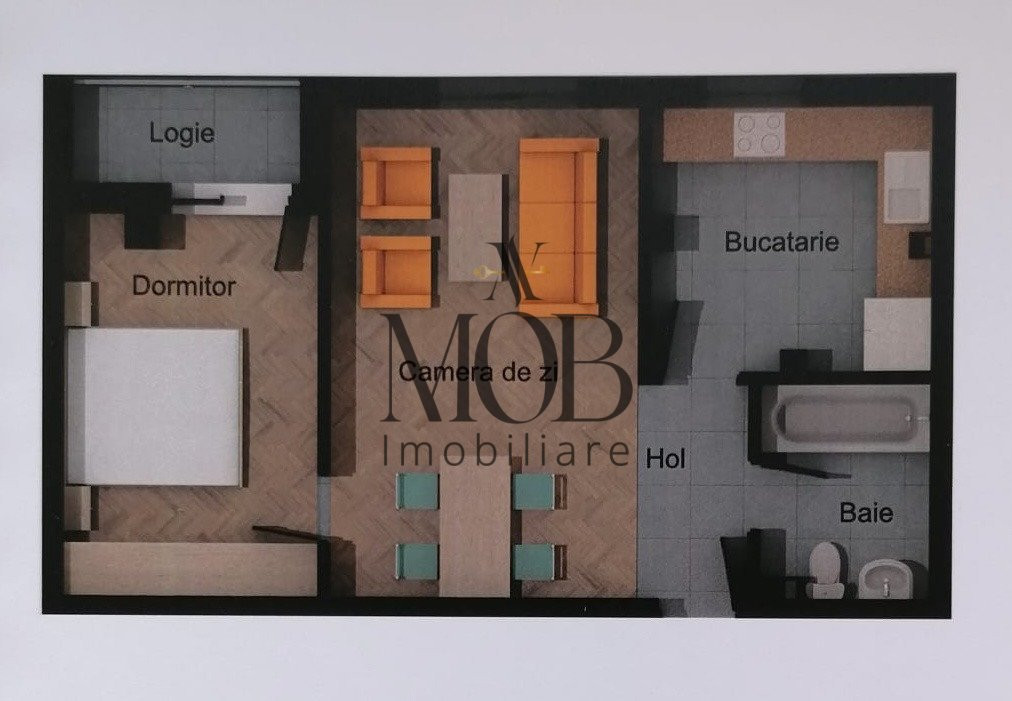 Apartament 2 camere, etaj intermediar, balcon, parcare, Sesul de Sus