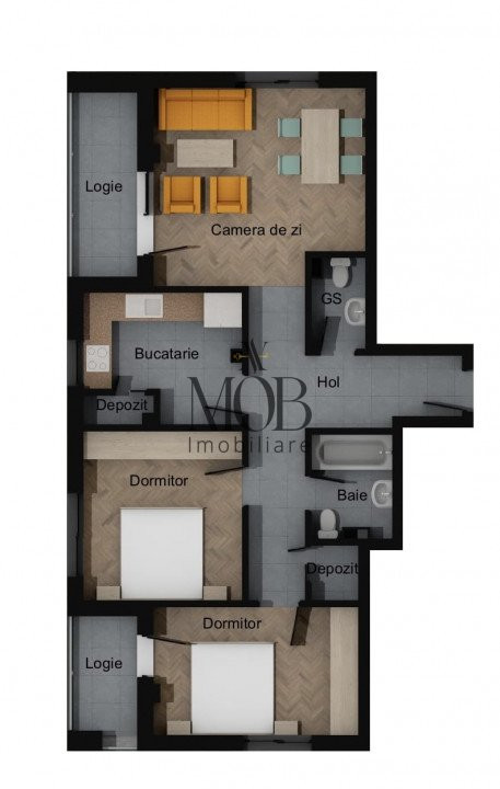 Apartament 3 camere decomandate, 2 bai, 2 logii, 2 spatii depozit, Sesul de Sus