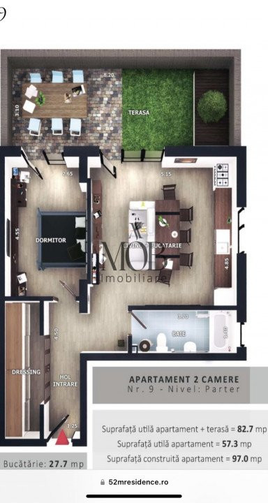 Apartament 2 camere, Floresti