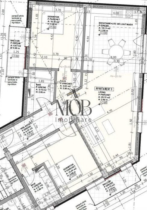 Apartamente semifinisate de 3 camere, intre 85mp si 99mp, zona IRA