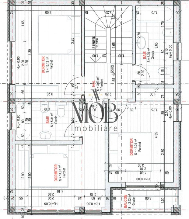 Duplex 5 camere, 3 bai, semifinisat, 113 mp utili, Chinteni