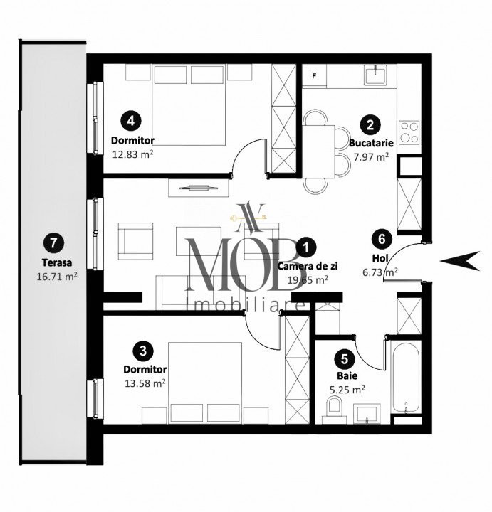 Apartament cu 3 camere semifinisat, in bloc nou - Intre Lacuri 