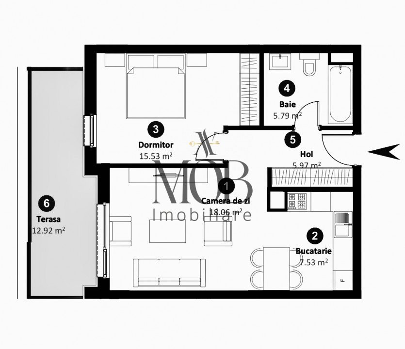 Apartament cu 2 camere de vanzare semifinisat, in bloc nou - Intre Lacuri 