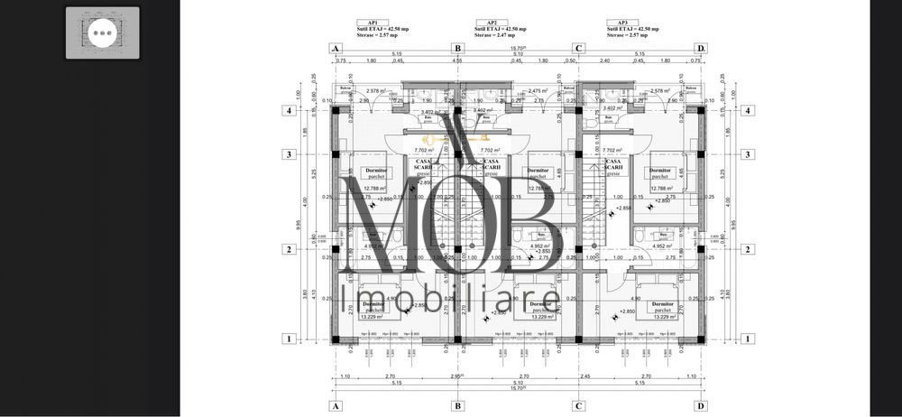 TEREN + PROIECT CU AUTORIZATIE DE CONSTRUIRE IMOBIL CU 3 CASE INSIRUIT