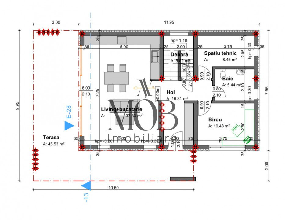 Casa individuala, 5 camere, semifinisata, teren 707 mp, Salicea