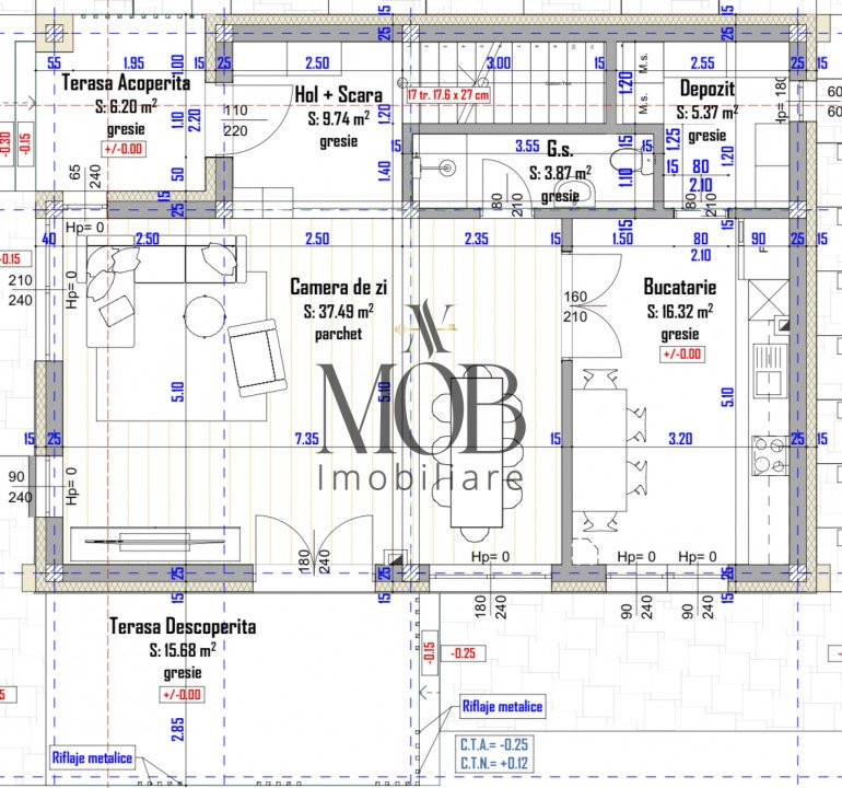 Casa individuala, 4 camere, P+E, 140 mp utili, 350 mp curte, Tureni