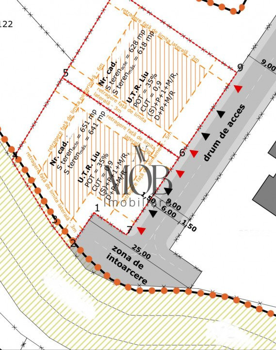 Teren intravilan 1279 mp, PUZ in lucru, constructie duplex S+P+1+M, Borhanci