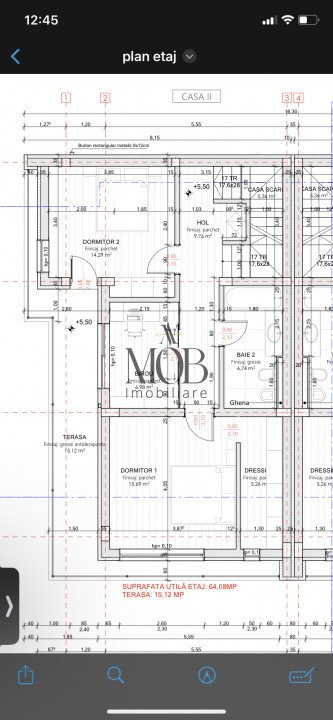 Duplex 5 camere, 240 mp utili, 130 mp curte, terasa circulabila 70 mp